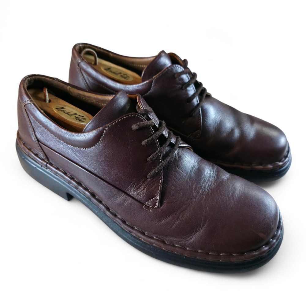 Vintage Josef Seibel Lace Up Oxfords Chunky Round Toe Shoe Mens 9.5-10 Brown